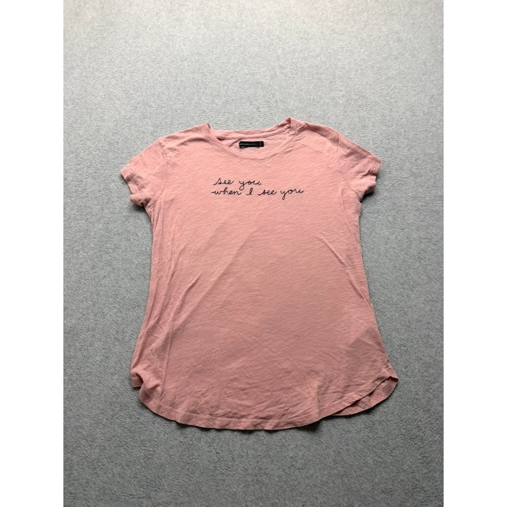 Abercrombie & Fitch Pink See You When I See You Graphic T-Shirt Medium